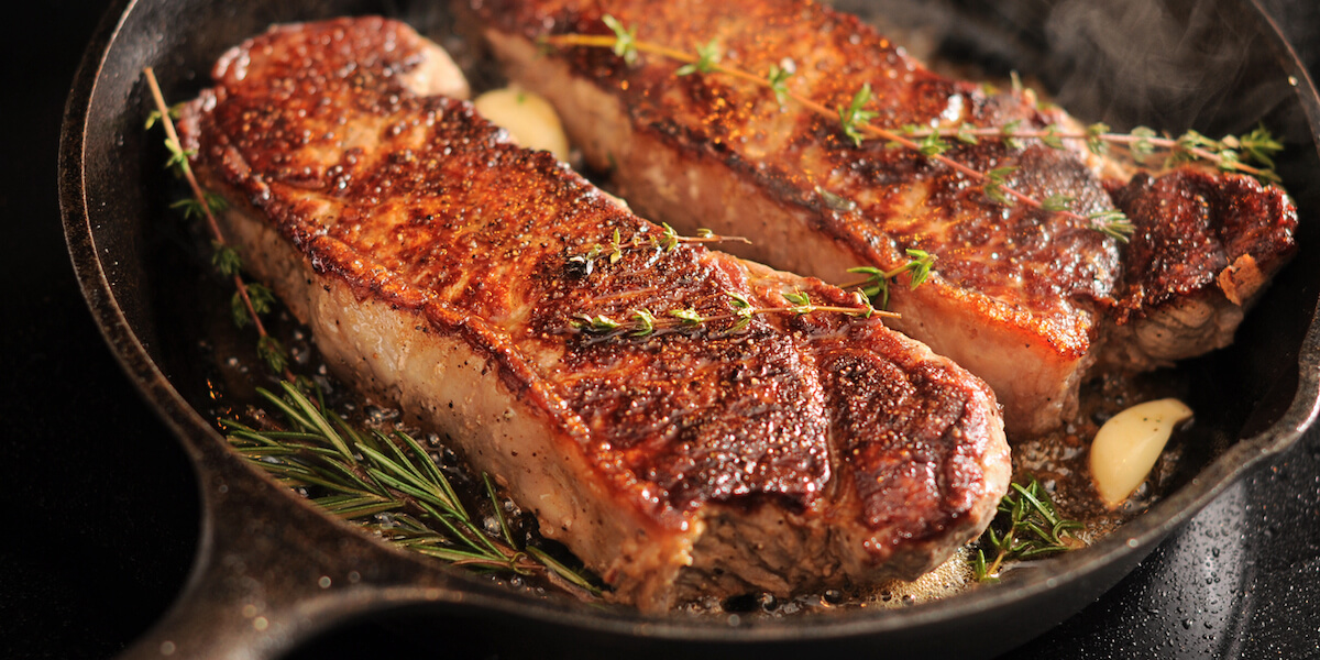 Ny steak cast iron
