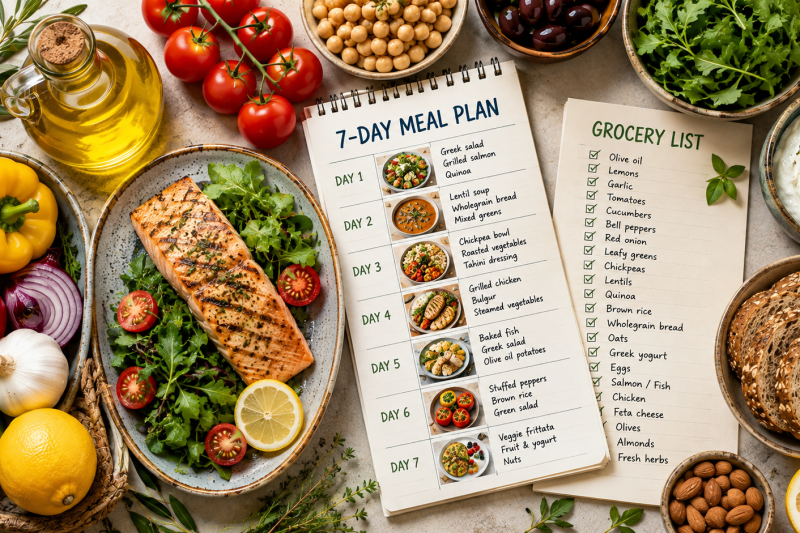 Mediterranean Diet for Beginners: 7-Day Meal Plan and Grocery List